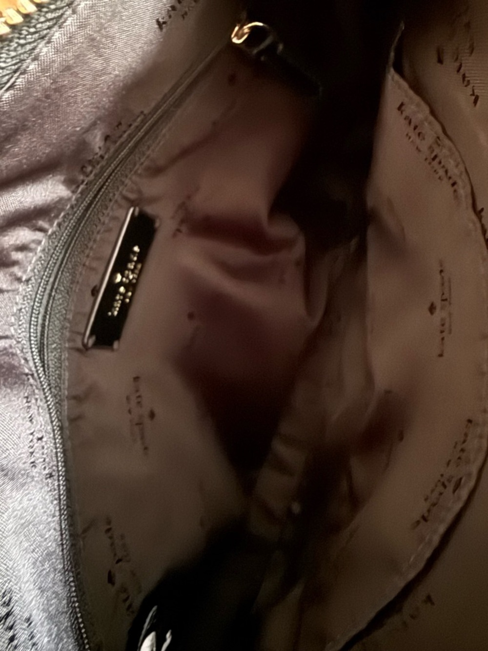 kate Spade black leather Cross Body with gold logo and zipper - Picture 12 of 13